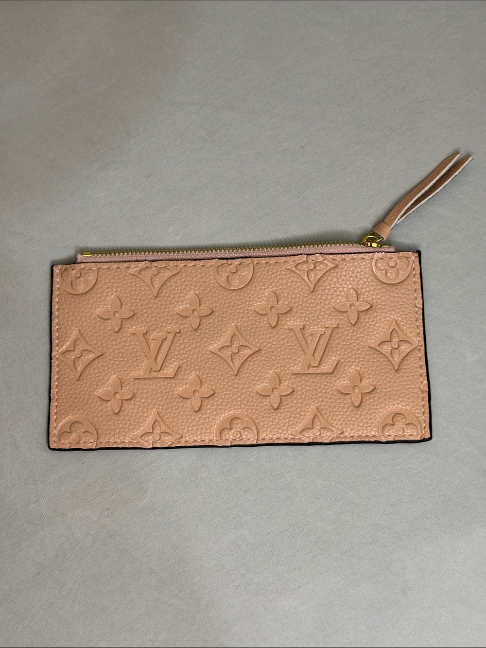 Louis Vuitton Peach Monogram Embossed Leather Zip Pouch